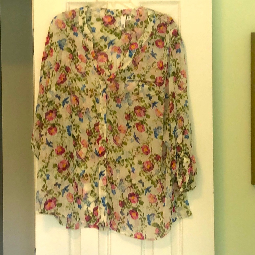 Long sleeve floral blouse